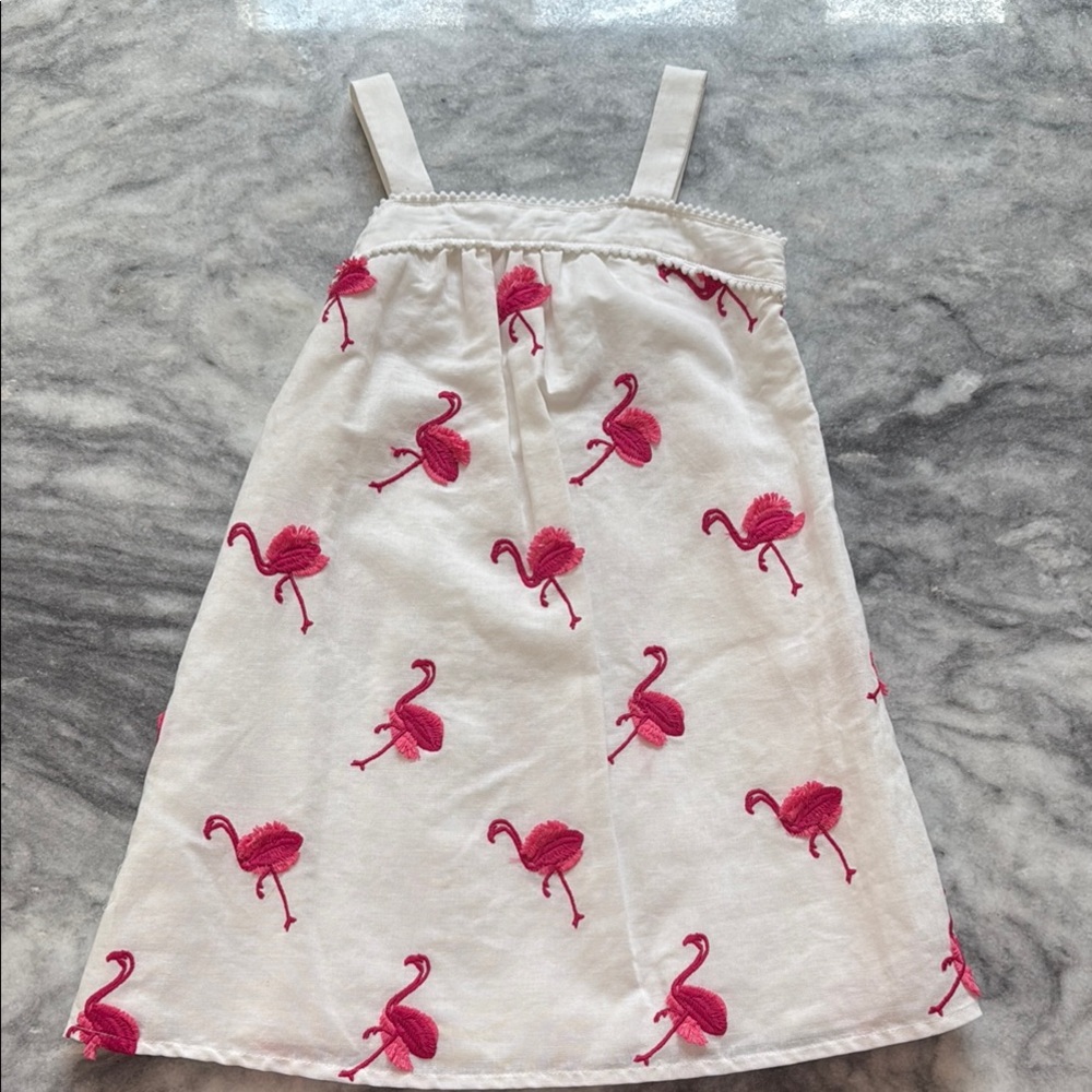 Janie and Jack Flamingo Dress - White and Pink
